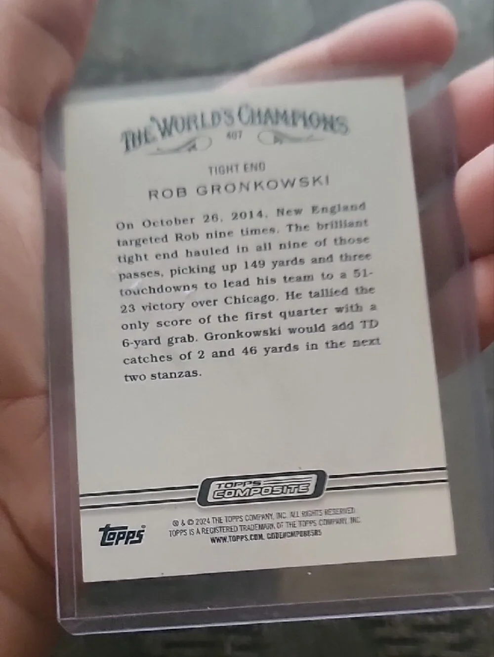 Topps Football Card Sleeve with Clear Front and Purple Accents